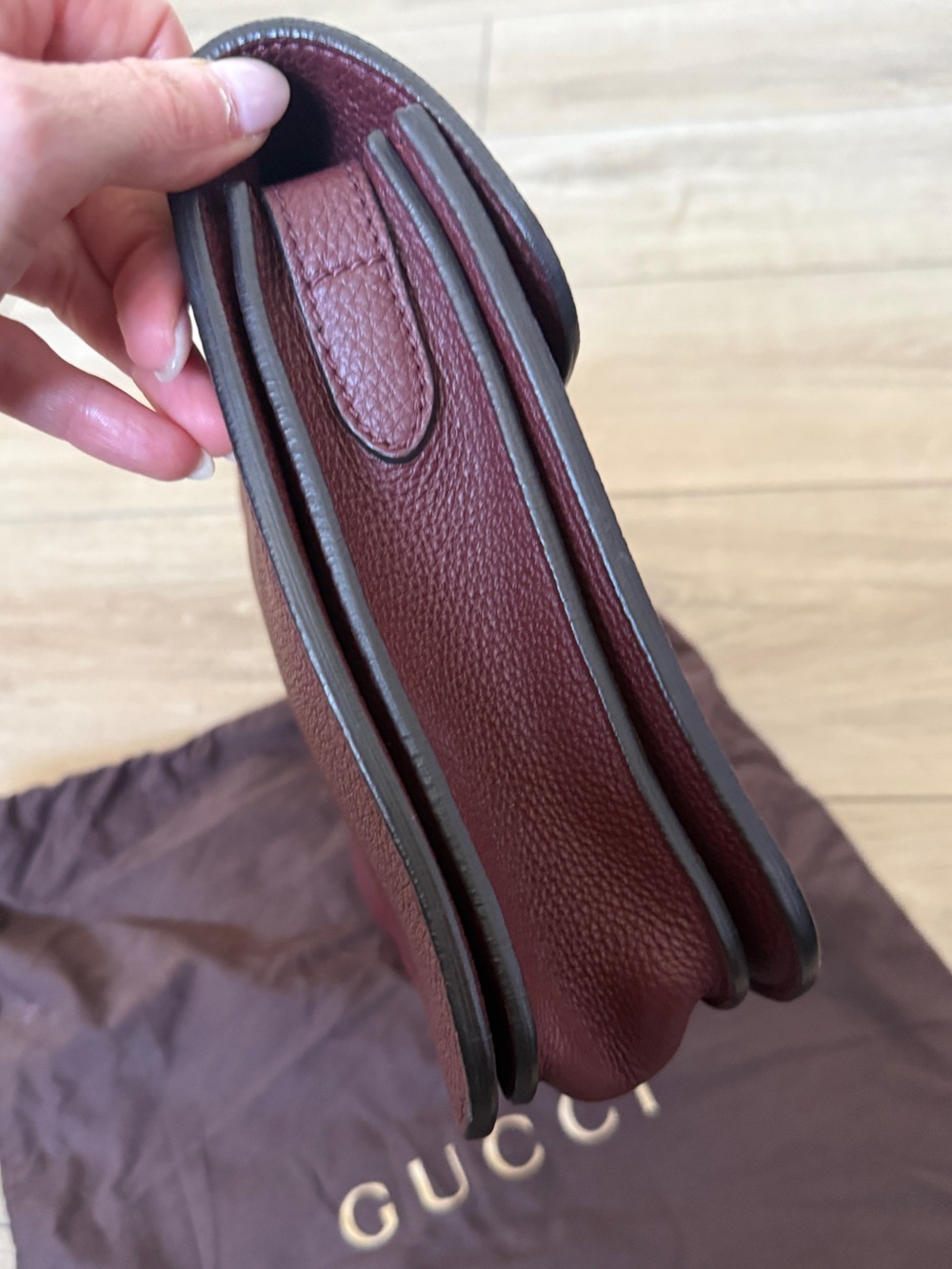 Gucci Jackie Soft Pebbled Leather Burgundy Shoulder Bag 362971 - Picture 9 of 13